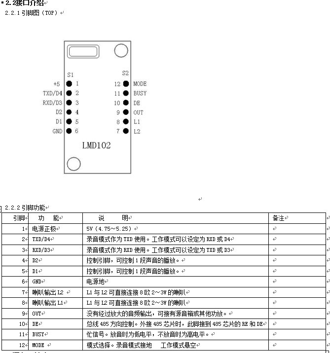 485语音？長MD102接口注明